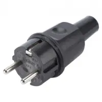 Stecher de alimentare Schuko tata 16A max. 2,5 mm, SCHU-MC230/16-SW