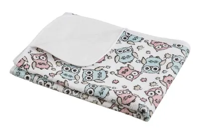Paturica impermeabila pentru schimbat scutece Akuku 50x70cm Owls, suprafata din bumbac terry