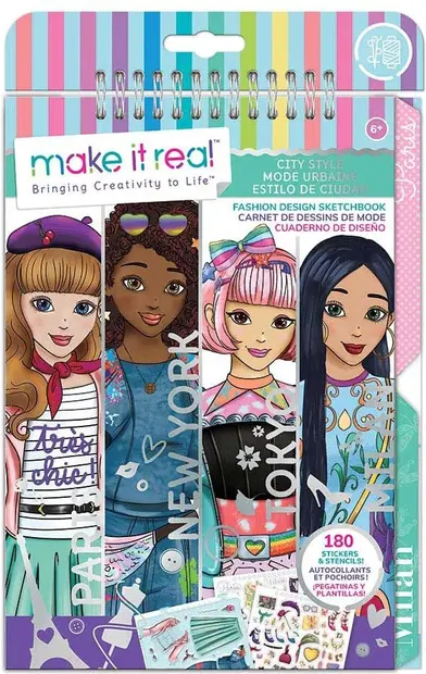 Cartea cu stickere și șabloane Make it Real - Jurnalul designerului, stil urban