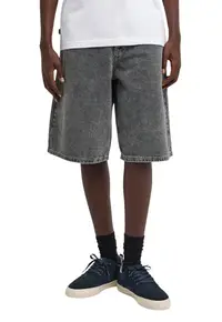 Blugi bermude relaxed fit cu model uni