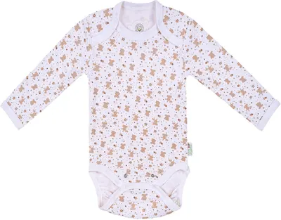 Body cu mânecă lungă pentru bebeluşi Bio Baby - Bumbac organic, 68 cm, 4-6 luni, ecru-alb