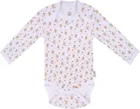 Body cu mânecă lungă pentru bebeluşi Bio Baby - Bumbac organic, 68 cm, 4-6 luni, ecru-alb