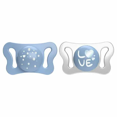 Set 2 suzete bebelusi, Chicco, Physio Forma, Silicon moale, Fara BPA, Sterilizabil la microunde, 0-2 luni, Albastru