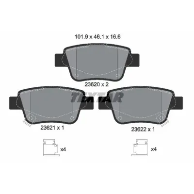Set placute frana, frana disc TEXTAR 2362002