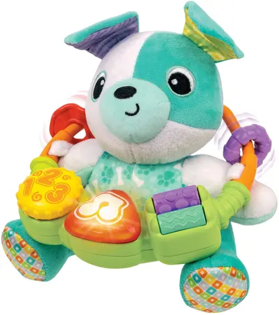 Jucărie interactivă WinFun - Cățeluș de pluș cu nasturi funcționali