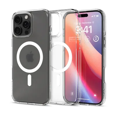 Husa MagSafe pentru Apple iPhone 16 Pro, Spigen, Ultra Hybrid, Transparenta Satinata ACS08133