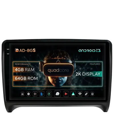 Navigatie 2K Audi TT, Android, S-Quadcore 4GB RAM + 64GB ROM, 9.5 Inch - AD-BGS90042K+AD-BGRKIT426