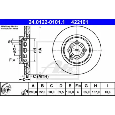 Disc frana ATE 24.0122-0101.1