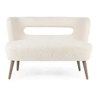 Canapea crem cu tapițerie din blană artificială 115 cm Cortina – Bizzotto