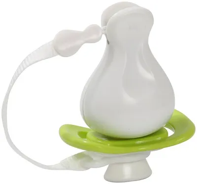 Suzeta cu clips si cutie iiamo - String+peace, 0-6 luni, verde