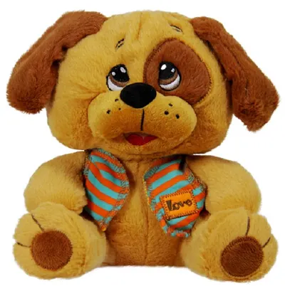 Jucărie de pluș Amek Toys - Câine cu vestă, 22 cm
