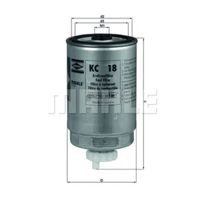 Filtru combustibil KNECHT KC 18