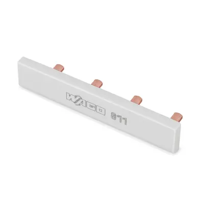 Push-in type jumper bar; insulated; 4-way; Nominal current 63 A; light gray