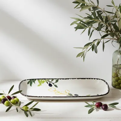 Platou ceramic Morello - Olive, 24.5 x 9.2 cm