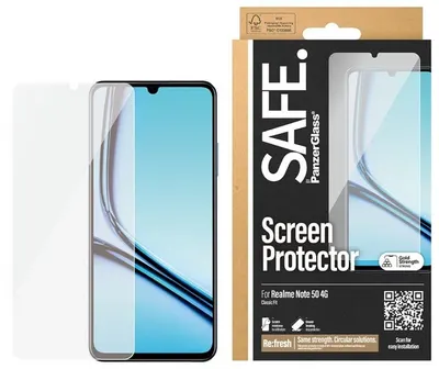 Protector de sticlă SAFE - Ultra Wide Fit, Realme Note 50, transparent