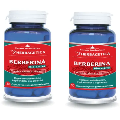 Pachet Berberina Bio-Activa 30cps+30cps (-50% reducere la al doilea produs)