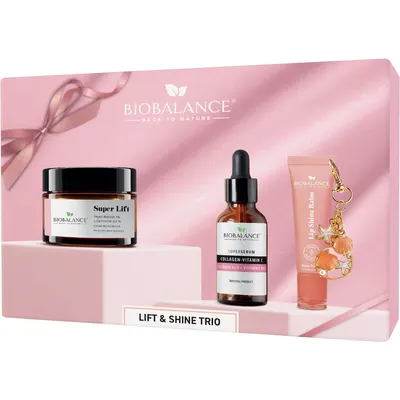 Set Trio Lift&Shine Crema Super Lift 50ml + Super Serum Collagen-Vitamin C 30ml + Balsam de Buze Coco Vanillia 10ml