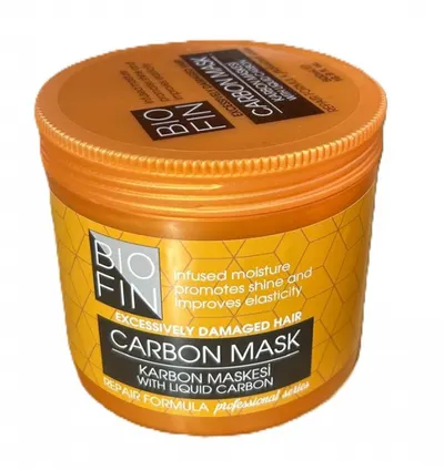 Masca de Par Profesionala cu Carbon pentru Par Degradat, BIOFIN - 500 ml
