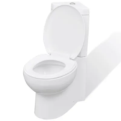 Vas toaleta din ceramica, wc baie de colt, alb