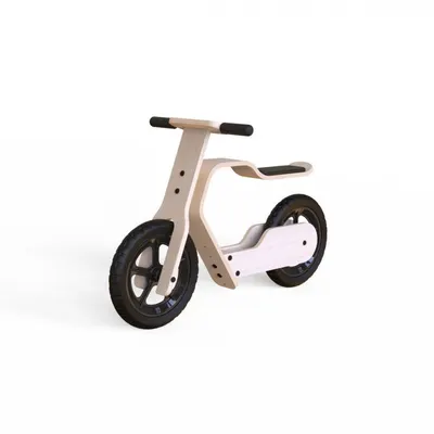 Bicicleta copii din lemn natural fara pedale RideMe MamaToyz, scaun reglabil de la 34 cm la 40 cm, cadru flexibil ce actioneaza ca o suspensie, de la 2 ani pana la 30 de kg