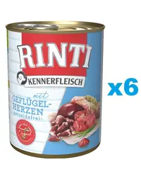 RINTI Kennerfleisch Poultry hearts 6x400 g hrana umeda caini, inimi de pasare