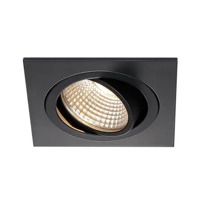 Spot incastrat, NEW TRIA 77 Ceiling lights, black single-headed LED, 3000K, square, matt black, 38°, 9.1W, incl. driver, clip springs