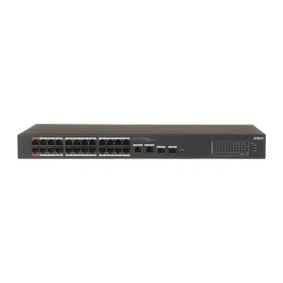 Switch rackabil cu 26 porturi Dahua CS4226-24ET-375 ,24 porturi PoE 10/100 Mbps, 2 porturi SFP Gigabit, cu cloud management