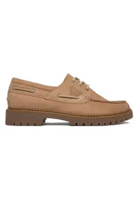 Pantofi barbati - piele naturala - bej - varf rotund -