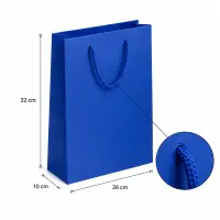 Pungi cadou dreptunghiulare uni - albastru (set 12 buc) - Medie - 26x32x10cm