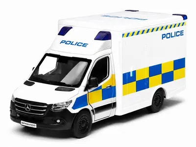 Microbuz metalic Kinsmart Police Edition - Mercedes-Benz Sprinter, 1:48, alb