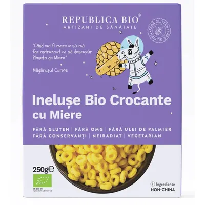 Ineluse Bio crocante cu miere FARA GLUTEN Republica BIO, bio, 250 g