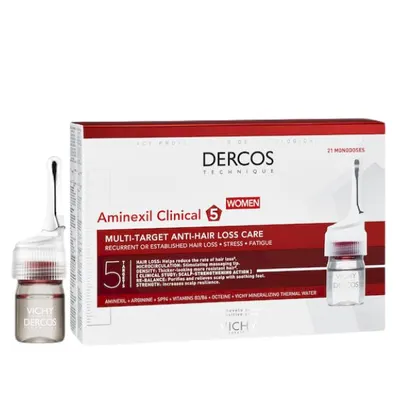 Tratament impotriva caderii parului pentru femei Dercos Aminexil Clinical 5, Vichy | 21 fiole