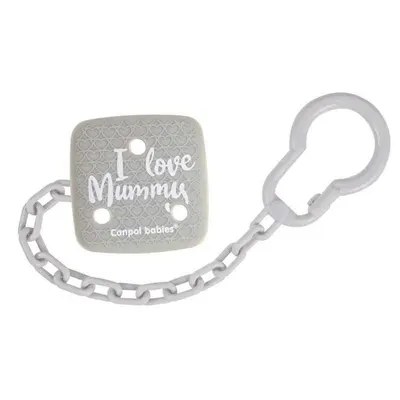 Lant pentru suzeta Canpol I love Mummy Gri