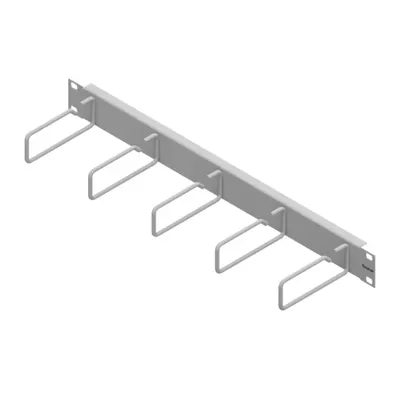 Routing Panel 1U with 5 Cable Clamps of Steel 110mm RAL7035