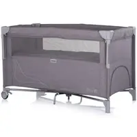 Patut pliabil Chipolino Relax charcoal linen cu laterala culisanta