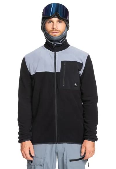 Bluza din fleece cu model in doua nuante - pentru schi Aker Fz - Albastru pastel/Negru