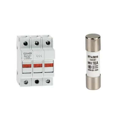 Pachet de Protectie Eficienta pentru Sisteme Trifazate: Soclu Siguranta Fuzibila 14x51 3P 63A + Siguranta Fuzibila 14x51 40A