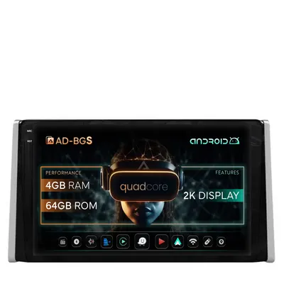 Navigatie 2K Toyota RAV4 (2018+), Android, S-Quadcore 4GB RAM + 64GB ROM, 9.5 Inch - AD-BGS90042K+AD-BGRKIT098