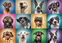 Puzzle 1000 piese - Portret catelusi simpatici