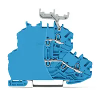 Double-deck terminal block; Through/through terminal block; with end plate; N/N; with marker carrier; suitable for Ex i applications; for DIN-rail 35 x 15 and 35 x 7.5; 1 mm²; Push-in CAGE CLAMP®; 1,00 mm²; blue