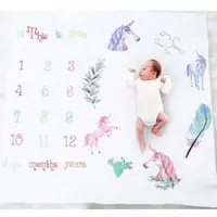 Paturica Milestone subtire pentru fotografii memorabile Unicorni