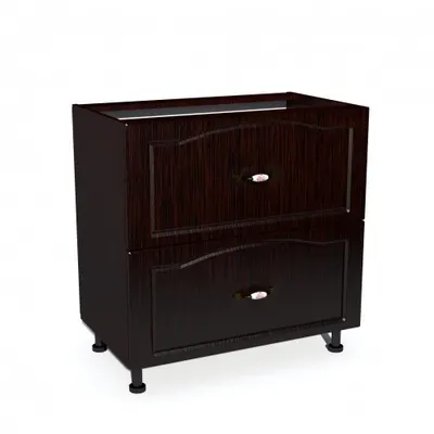 Corp inferior 80 cu 2 sertare metalice pentru greutate Zebra MDF mustata wenge