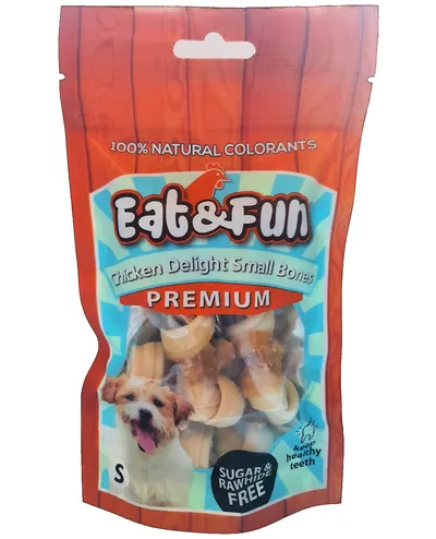Eat&amp;Fun Recompense Chicken Delights Small Bones 105 g