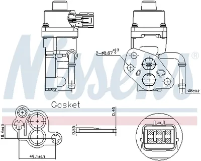 Supapa Egr Potrivit Volvo C30, S40 Ii, S80 Ii, V50, V70 Iii; Ford C-Max, Fiesta V, Focus C-Max, Focus I, Focus Ii, Galaxy Ii, Galaxy Mk Ii, Kuga Ii, Maverick, Mondeo Ii, Mondeo Iii 1.8-2.5 08.96
