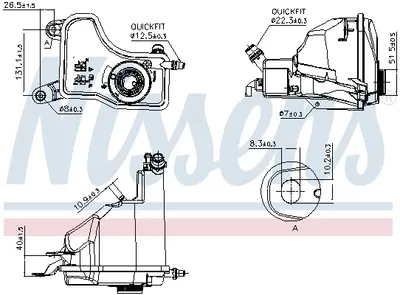 Vas expansiune cu senzor nivel potrivit BMW Seria 1 (E81), 1 (E82), 1 (E87), 1 (E88), 3 (E90), 3 (E91), 3 (E92), 3 (E93), X1 (E84) 06.04-06.15