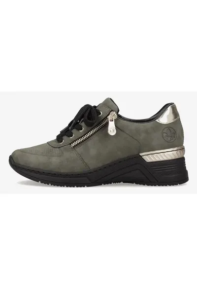 Pantofi sport cu talpa wedge si accente metalizate
