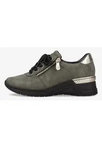 Pantofi sport cu talpa wedge si accente metalizate