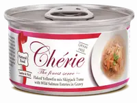 Cherie Adult Cat Grain Free Mix Fulgi de Ton cu Somon Salbatic in Sos, 80 g