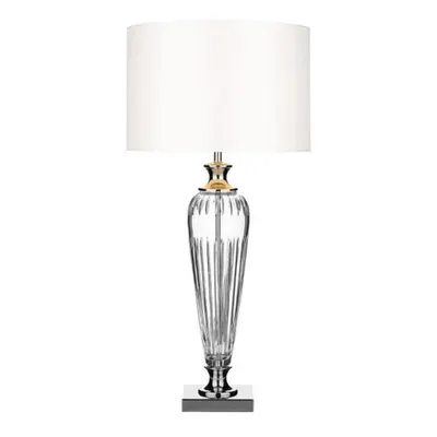 Veioza Hinton Table Lamp Polished Chrome Crystal With Shade