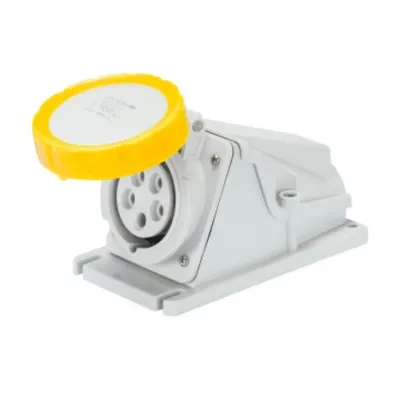 Priza industriala aparenta 90° - IP67 - 3P+N+E 32A 100-130V 50/60HZ - YELLOW - 4H - Strangere cu surub
